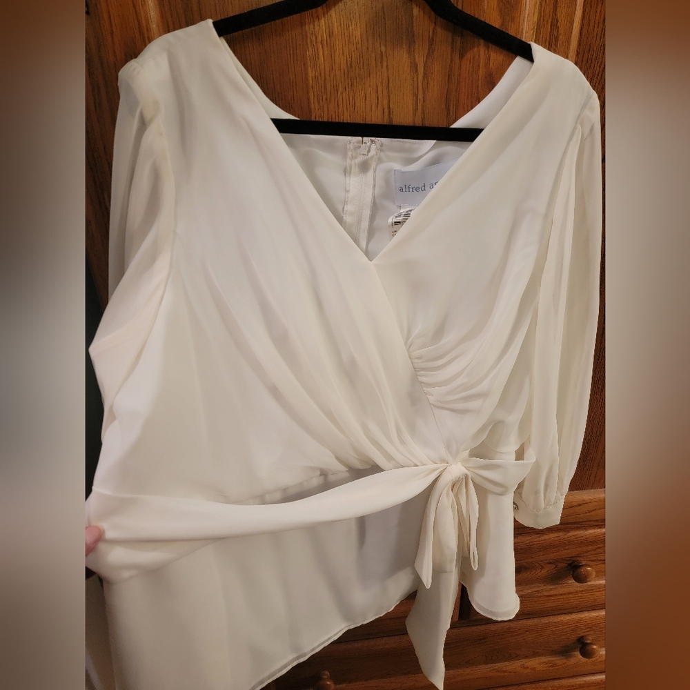 Alfred Angelo Ivory Wrap Chiffon Blouse